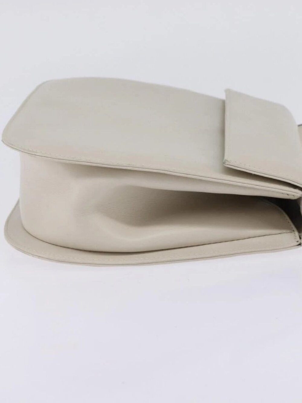 Salvatore Ferragamo Hand Bag Leather 2way White Gold Auth BA5896 - Picture 4 of 15